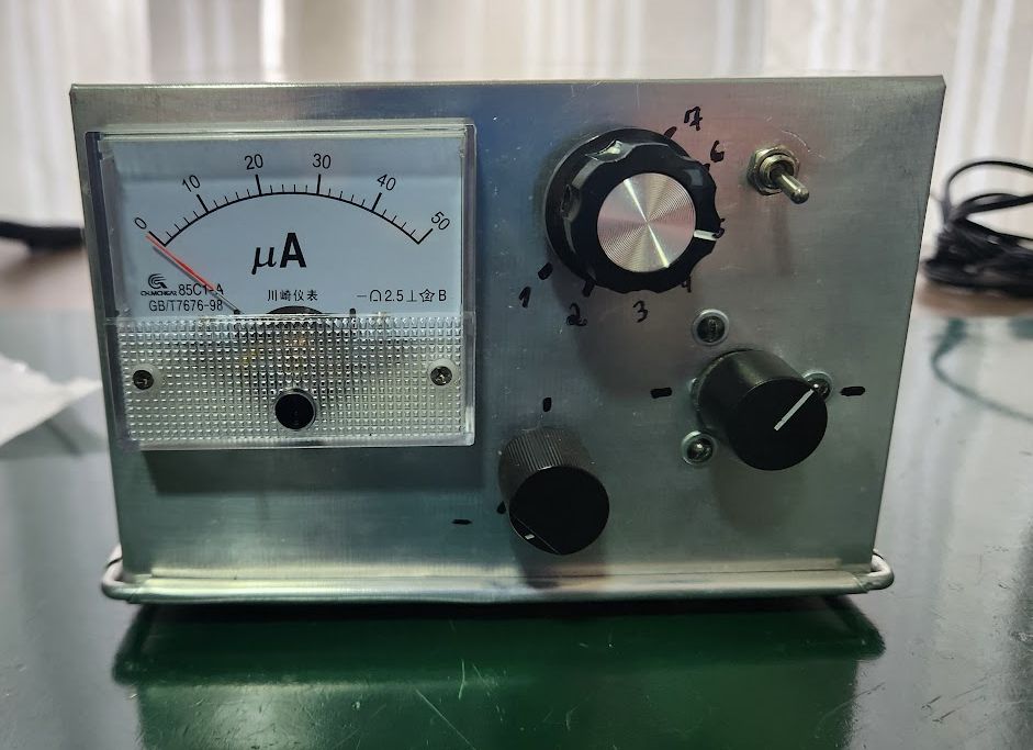 Finished front panel with the markings